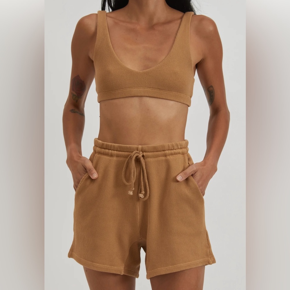 DONNI Ribbed Cotton Shorts with pockets sz S  $265